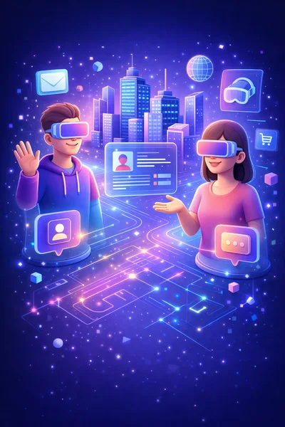 Virtual Reality Avatars Interacting In Digital Metaverse