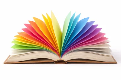 Open Book With Colorful Rainbow Pages