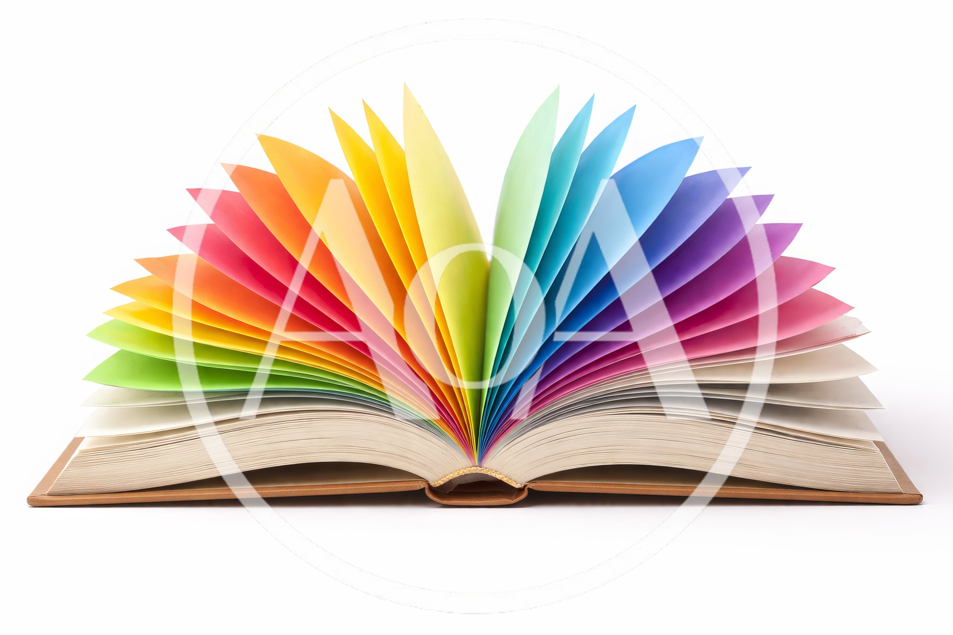 Open Book With Colorful Rainbow Pages