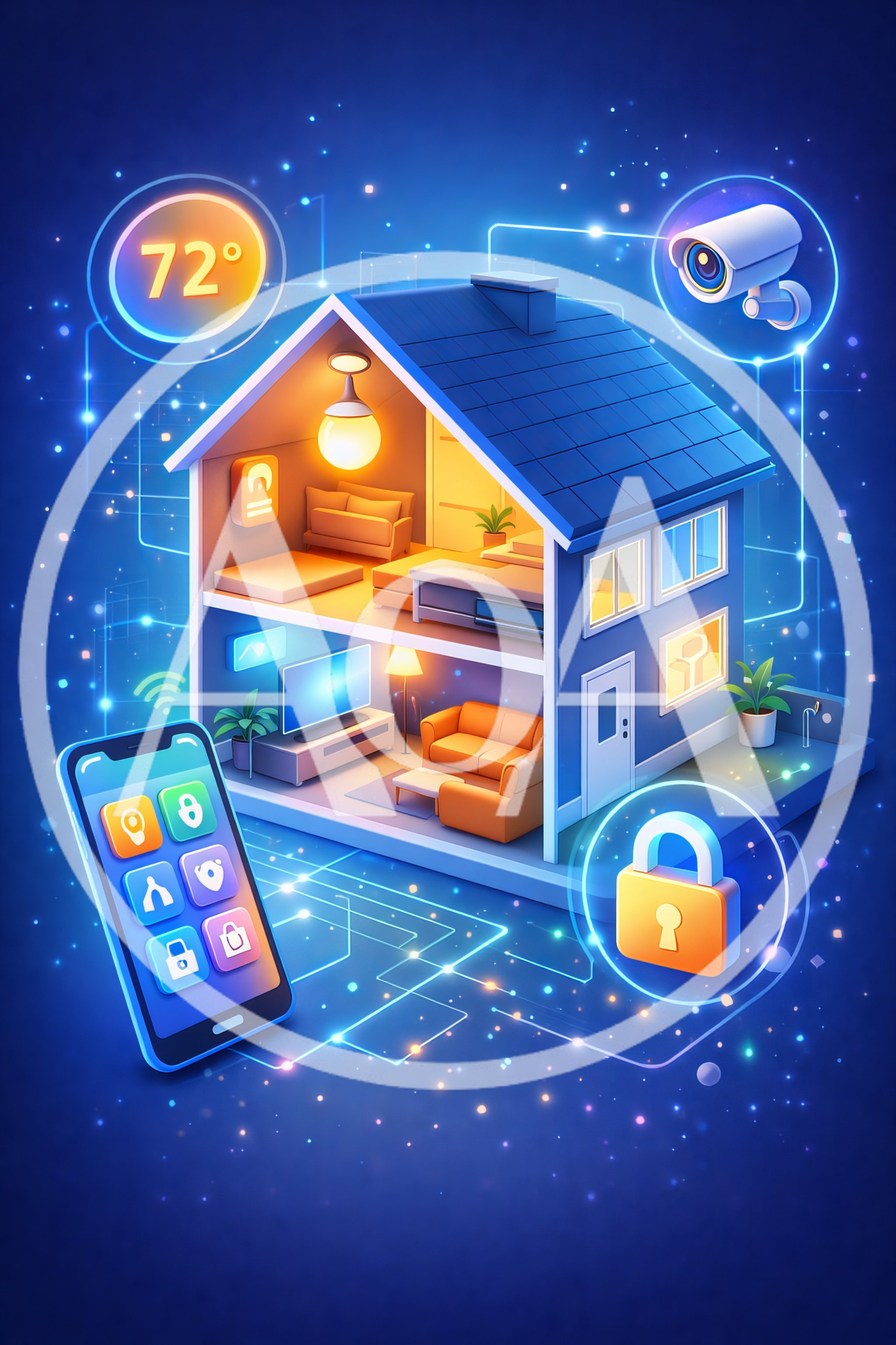 Smart Home Automation Concept With Mobile App Control
