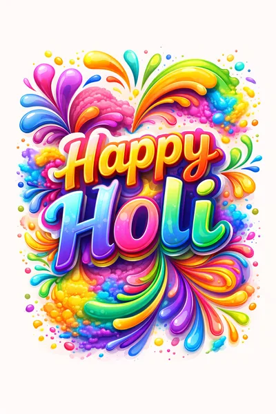 Happy Holi Festival Greeting Card Design
