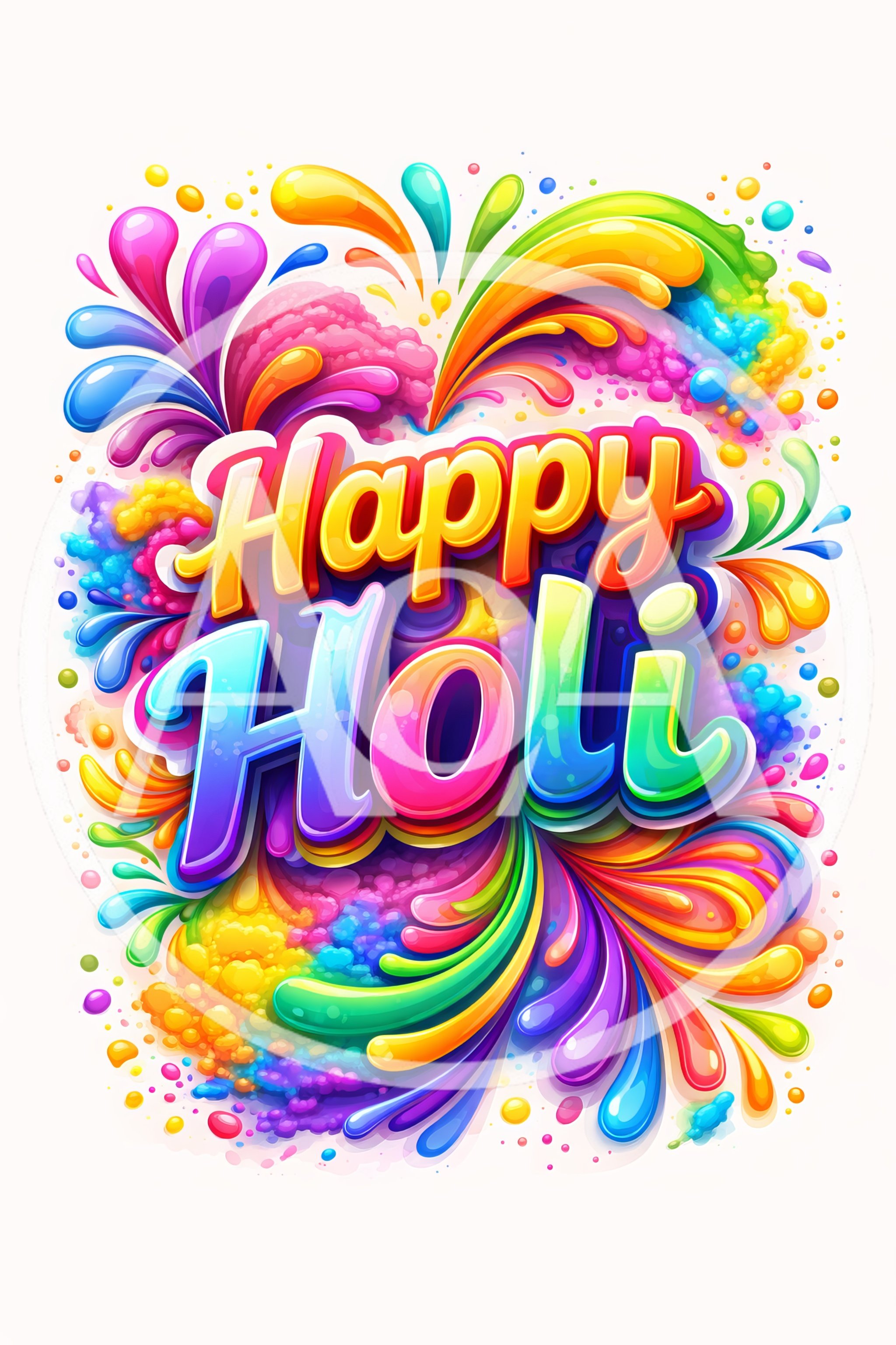 Happy Holi Festival Greeting Card Design