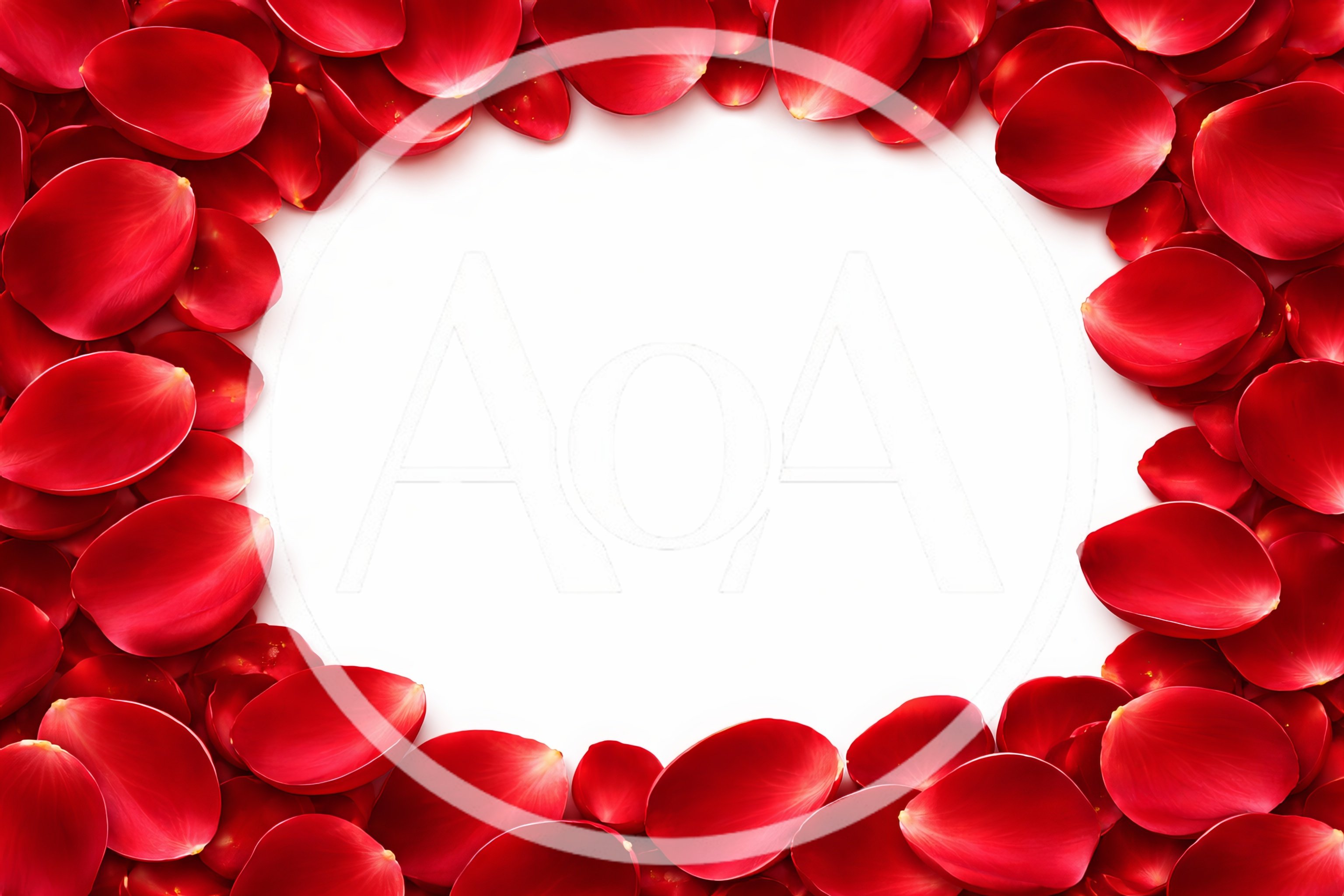Red Rose Petals Arranged In A Frame
