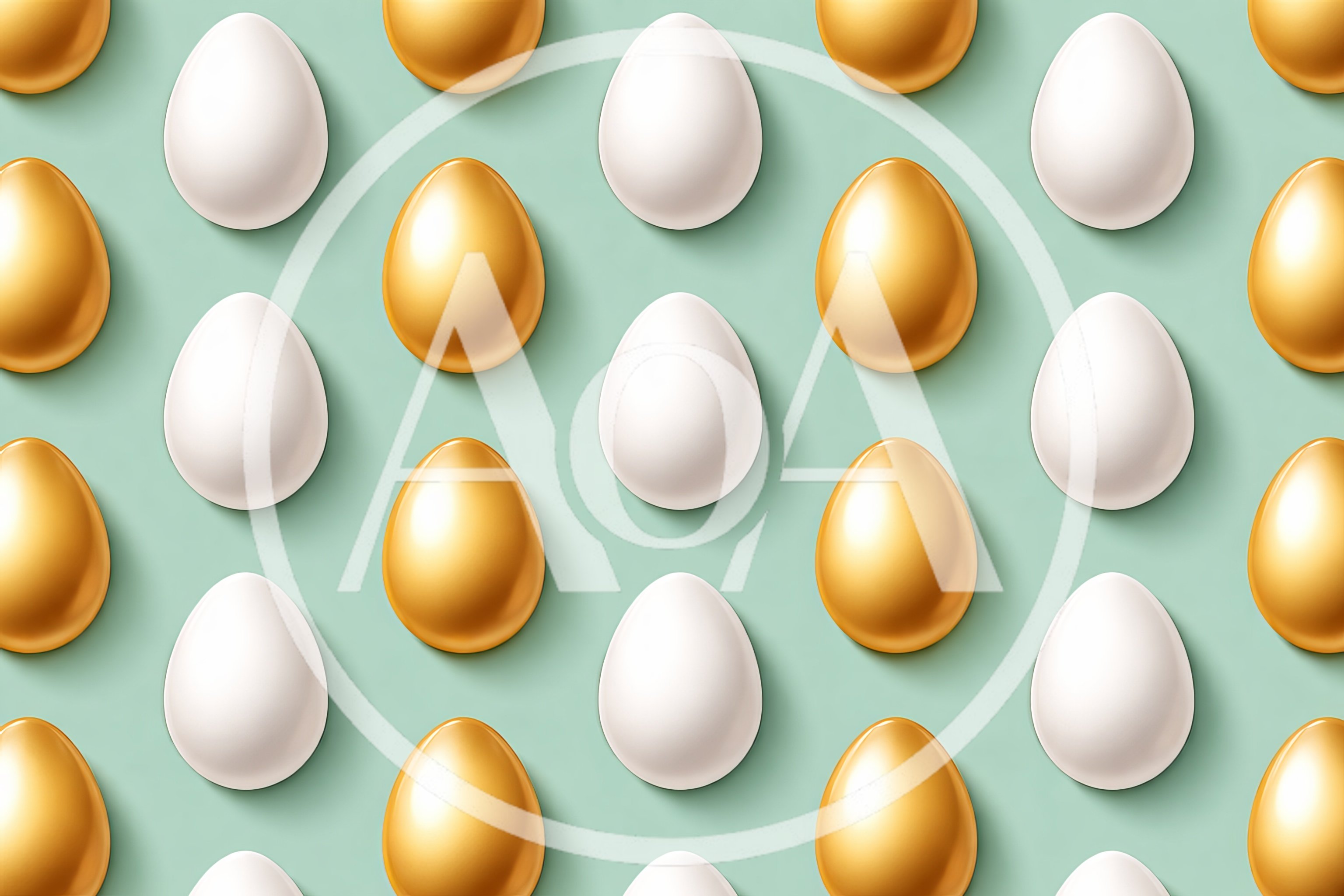 Pattern of Golden and White Easter Eggs