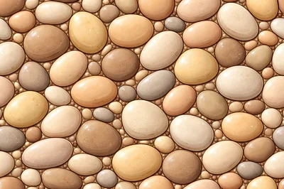 Seamless Pattern Of Smooth Polished River Stones