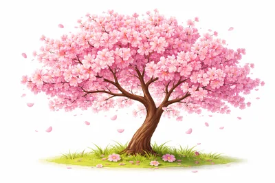 Blooming Cherry Blossom Tree In Spring