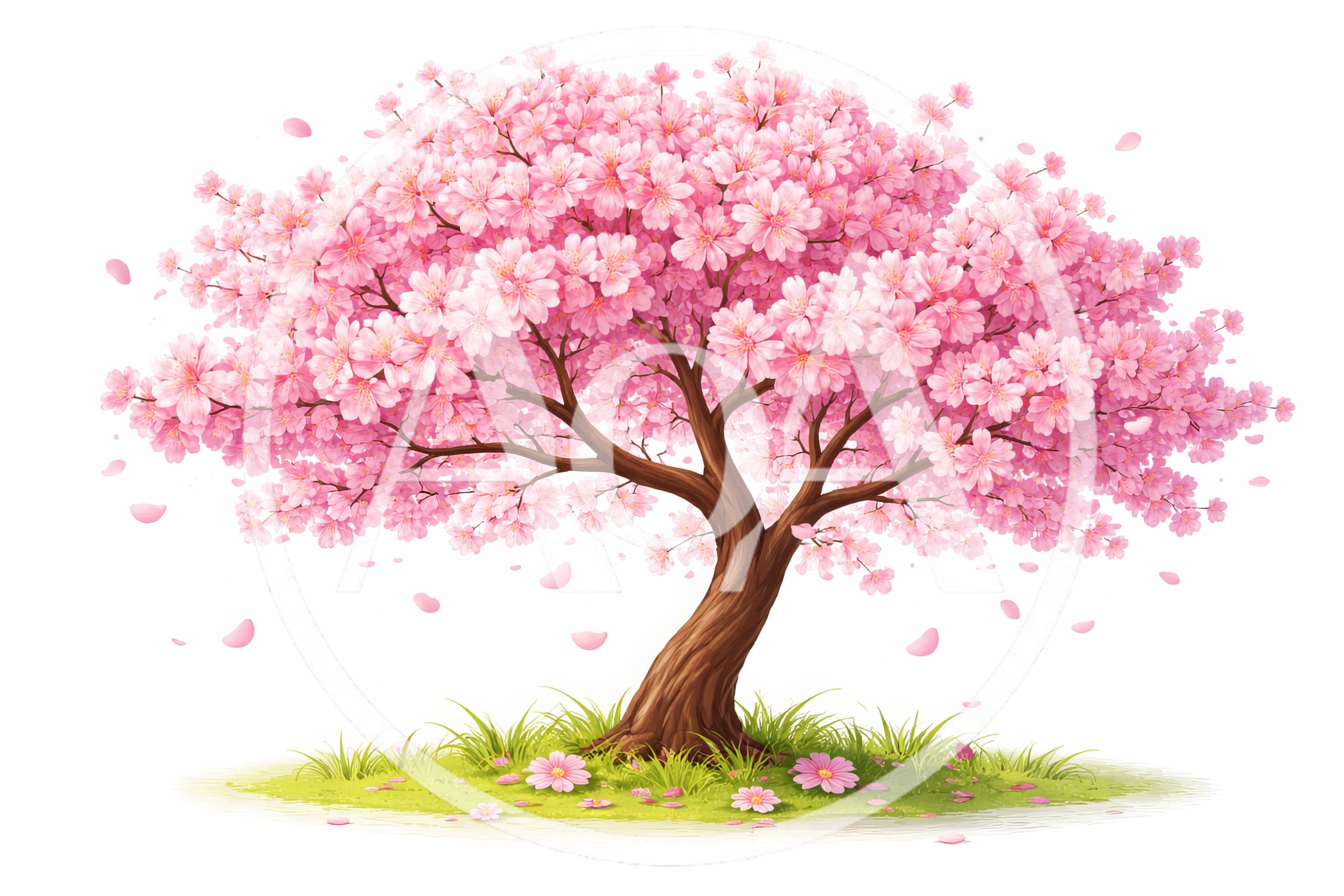 Blooming Cherry Blossom Tree In Spring