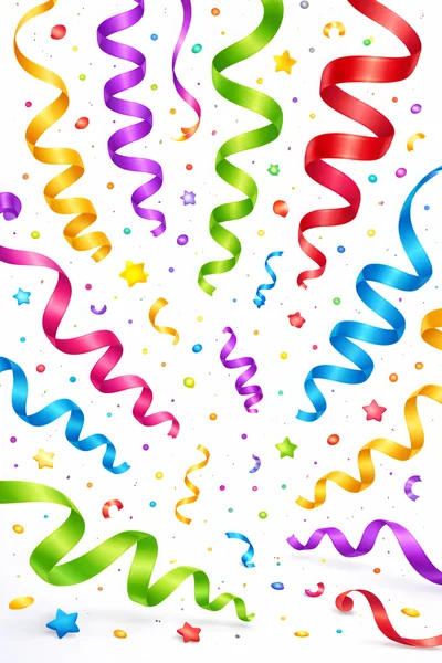 Colorful Party Streamers and Confetti Background