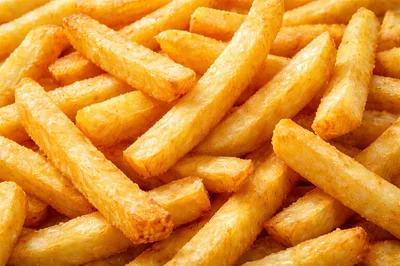 Golden Crispy French Fries Close Up