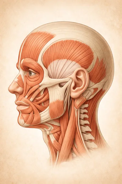 Anatomical Illustration Of Human Head And Neck Musculature