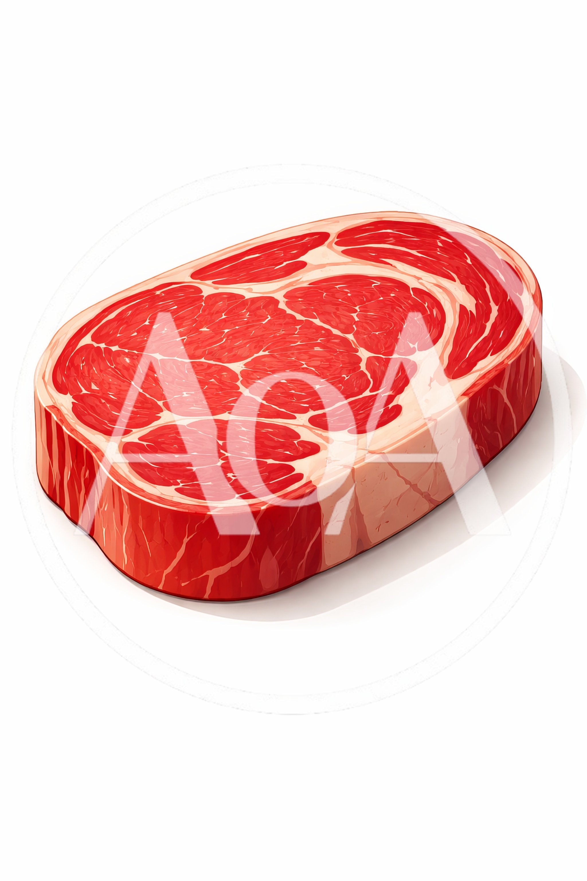 Raw Ribeye Steak Cut Isolated On White Background