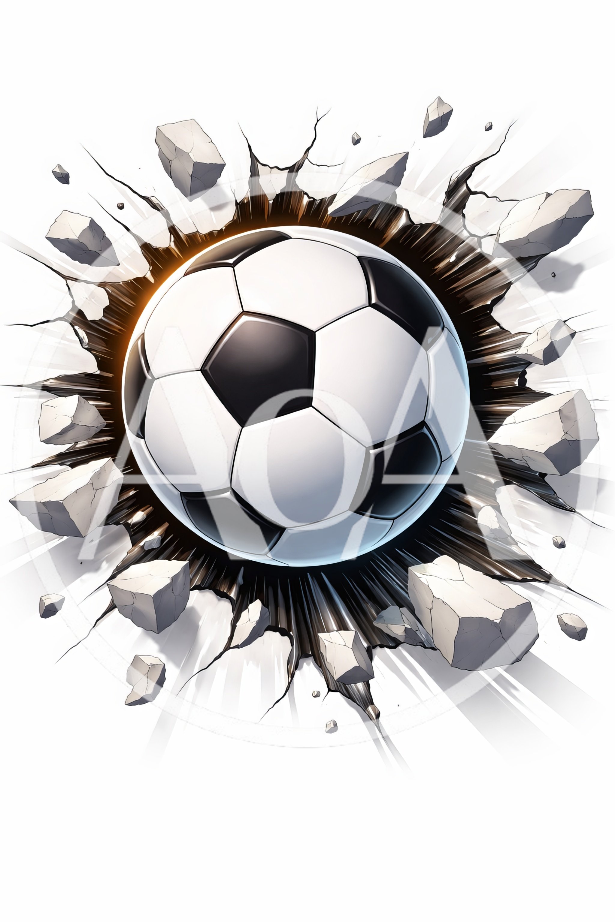Soccer Ball Crashing Through Concrete Wall