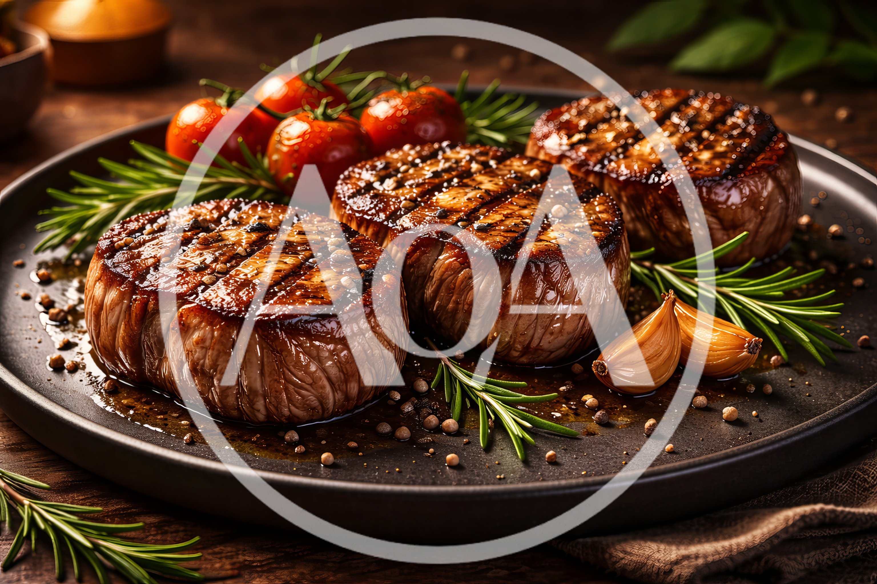 Grilled Beef Steaks With Rosemary And Garlic
