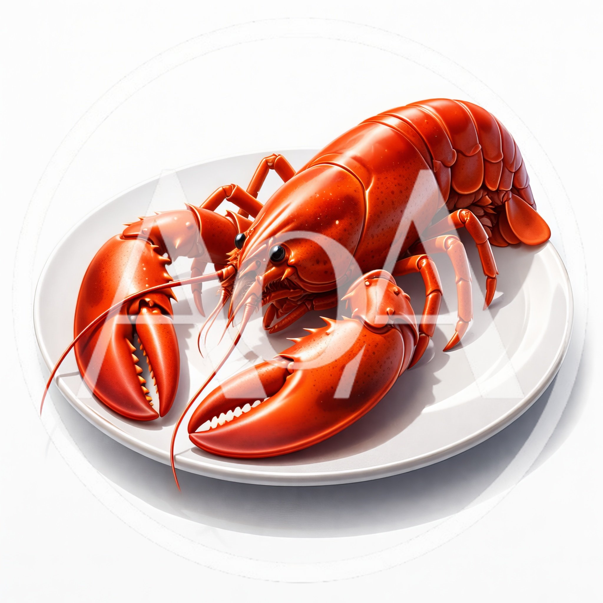 Whole Cooked Red Lobster Served On A White Plate