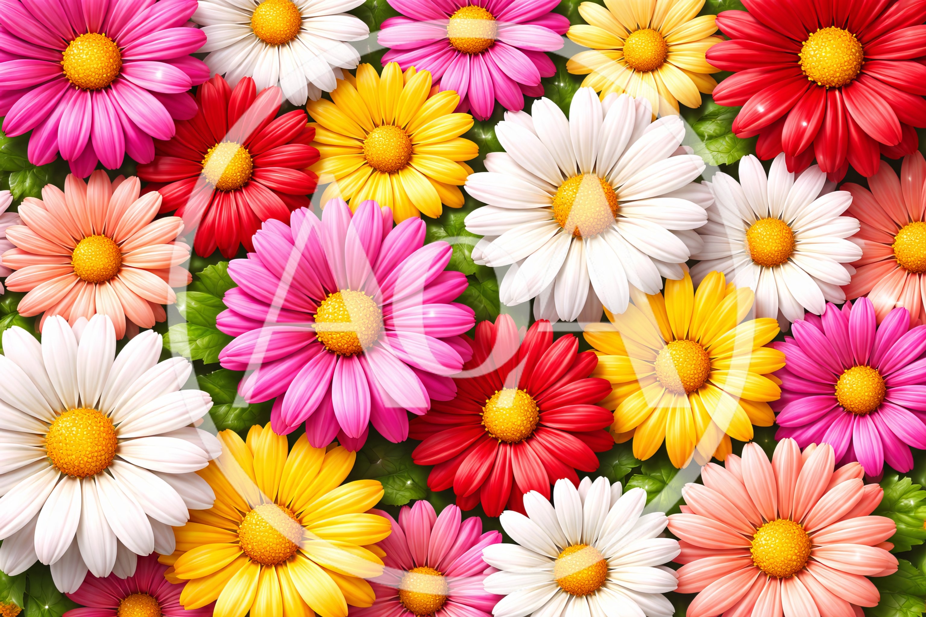 Vibrant Multicolored Daisy Flowers Background
