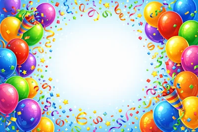 Festive Birthday Celebration Background With Colorful Balloons