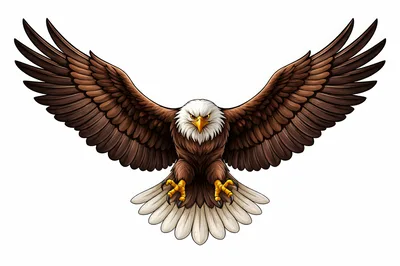 Majestic Bald Eagle Flying With Wings Spread Wide