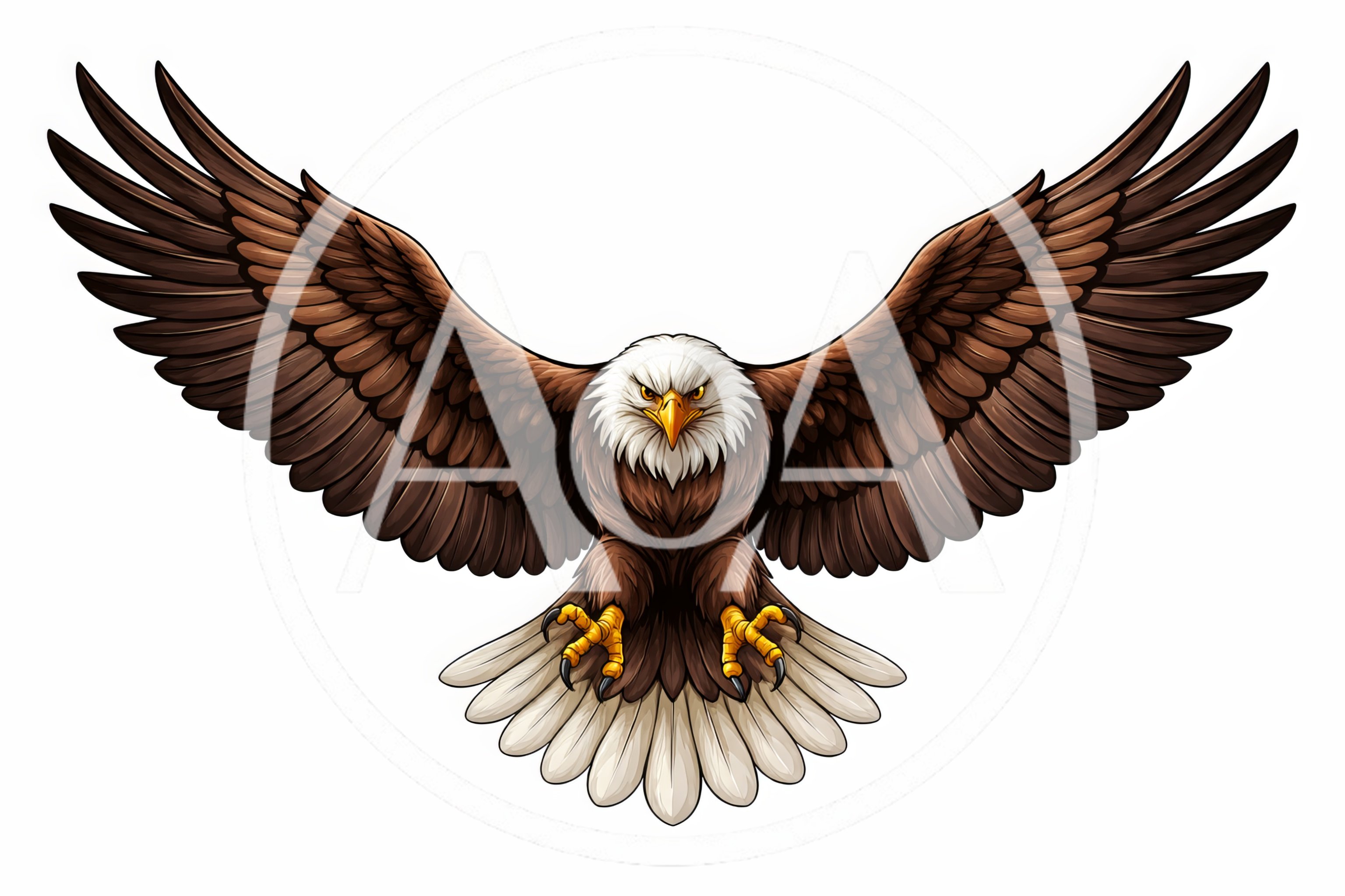 Majestic Bald Eagle Flying With Wings Spread Wide