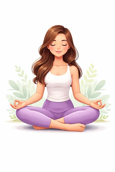 Young Woman Practicing Yoga Meditation In Lotus Pose