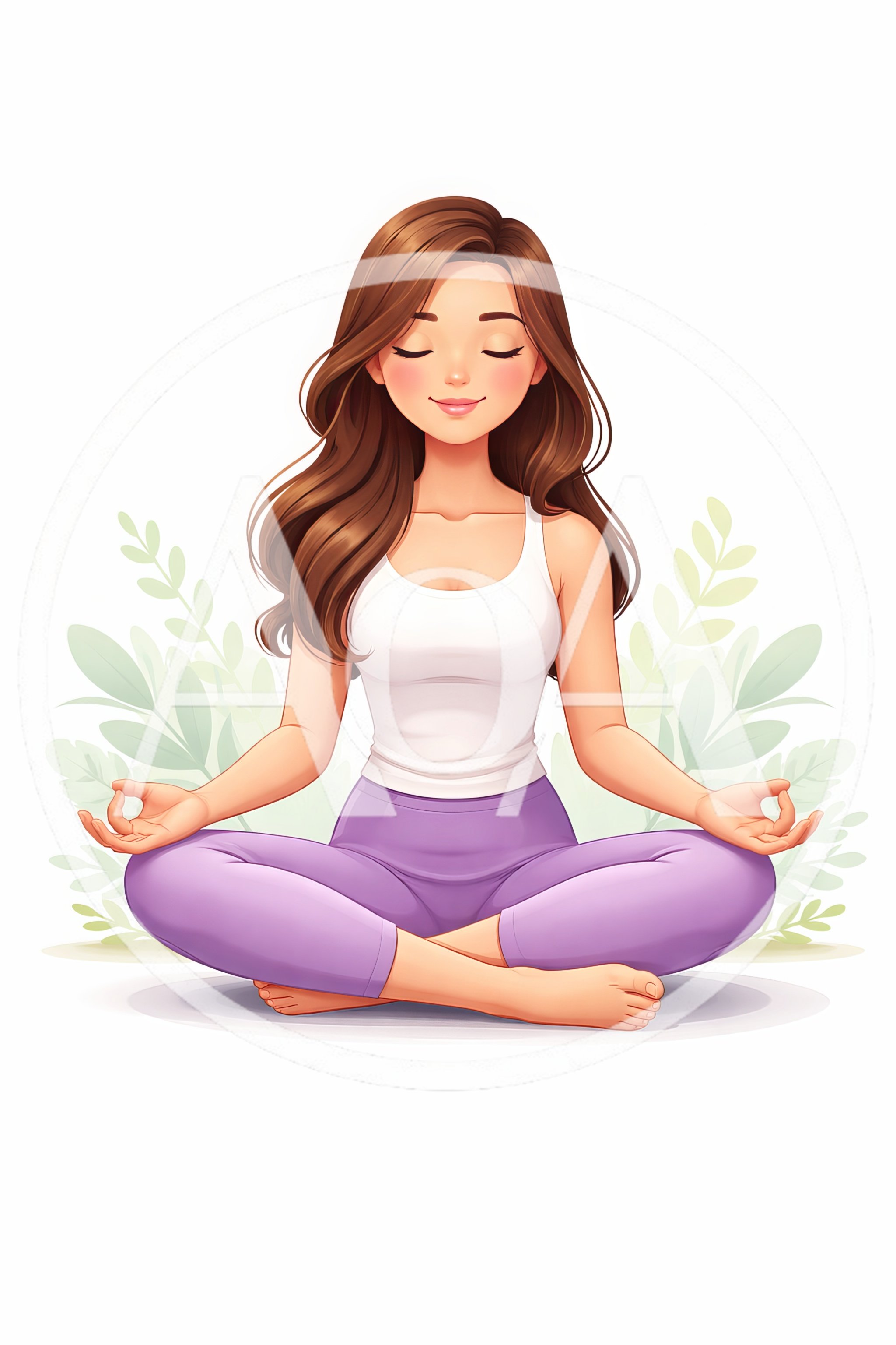 Young Woman Practicing Yoga Meditation In Lotus Pose