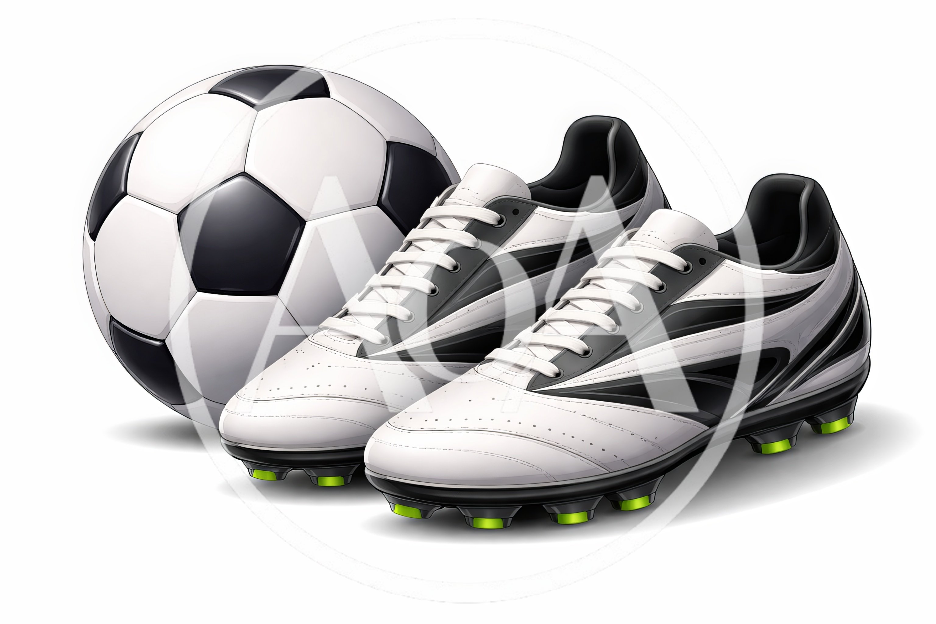 Soccer Ball And Pair Of Professional Cleats