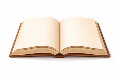 Open Blank Book With Brown Leather Cover