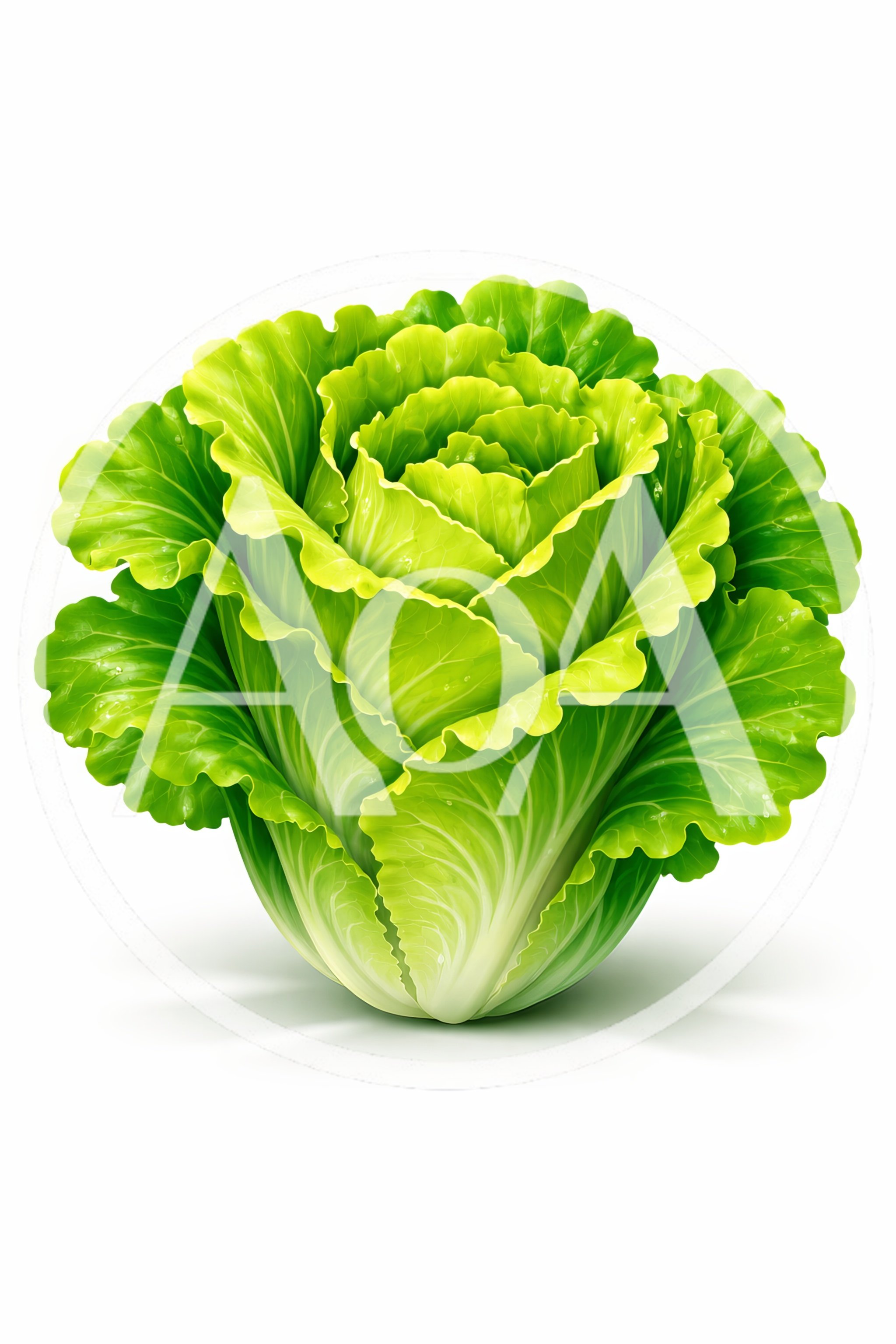 Fresh Green Napa Cabbage Head Isolated On White