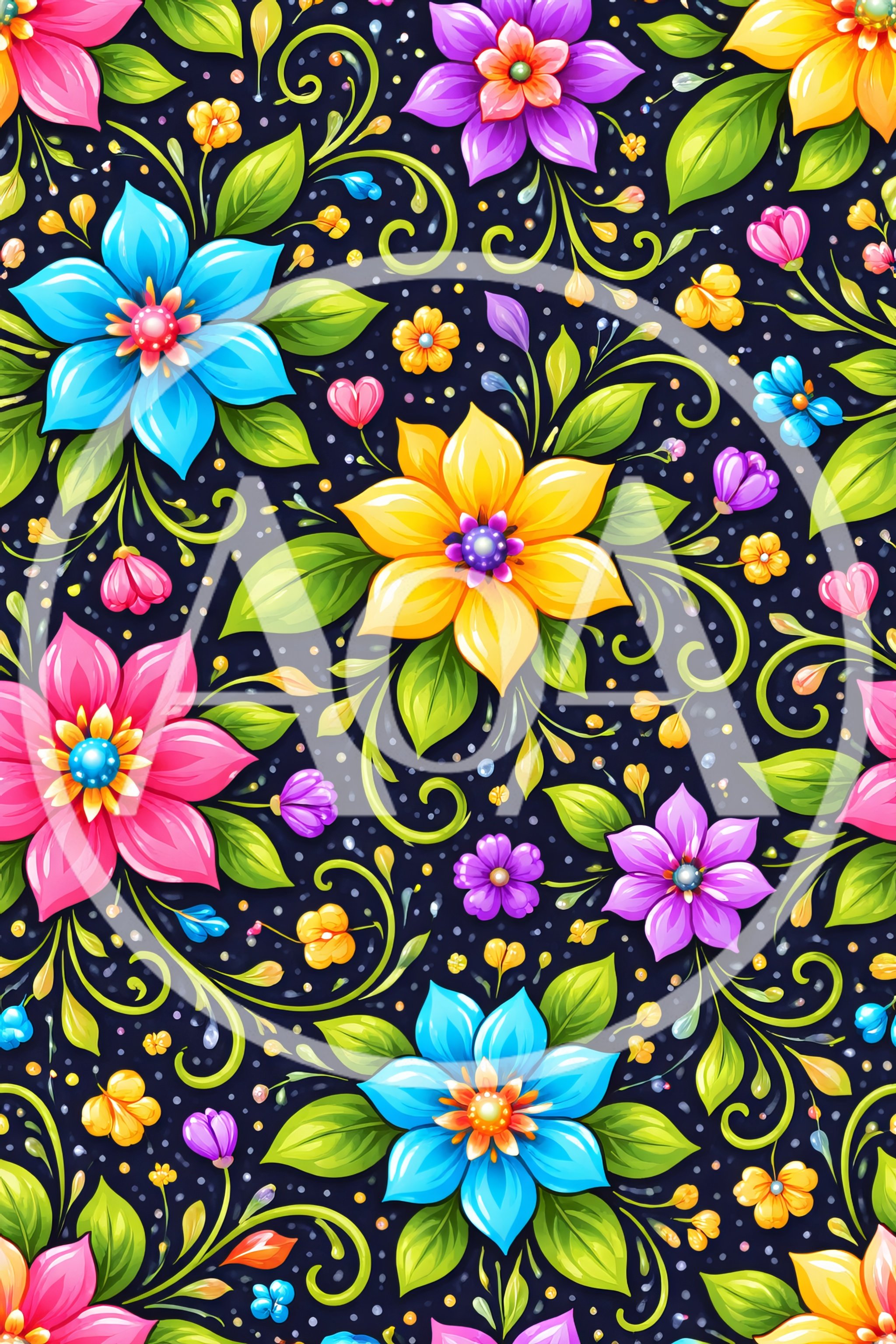 Seamless Floral Pattern With Vibrant Colorful Flowers