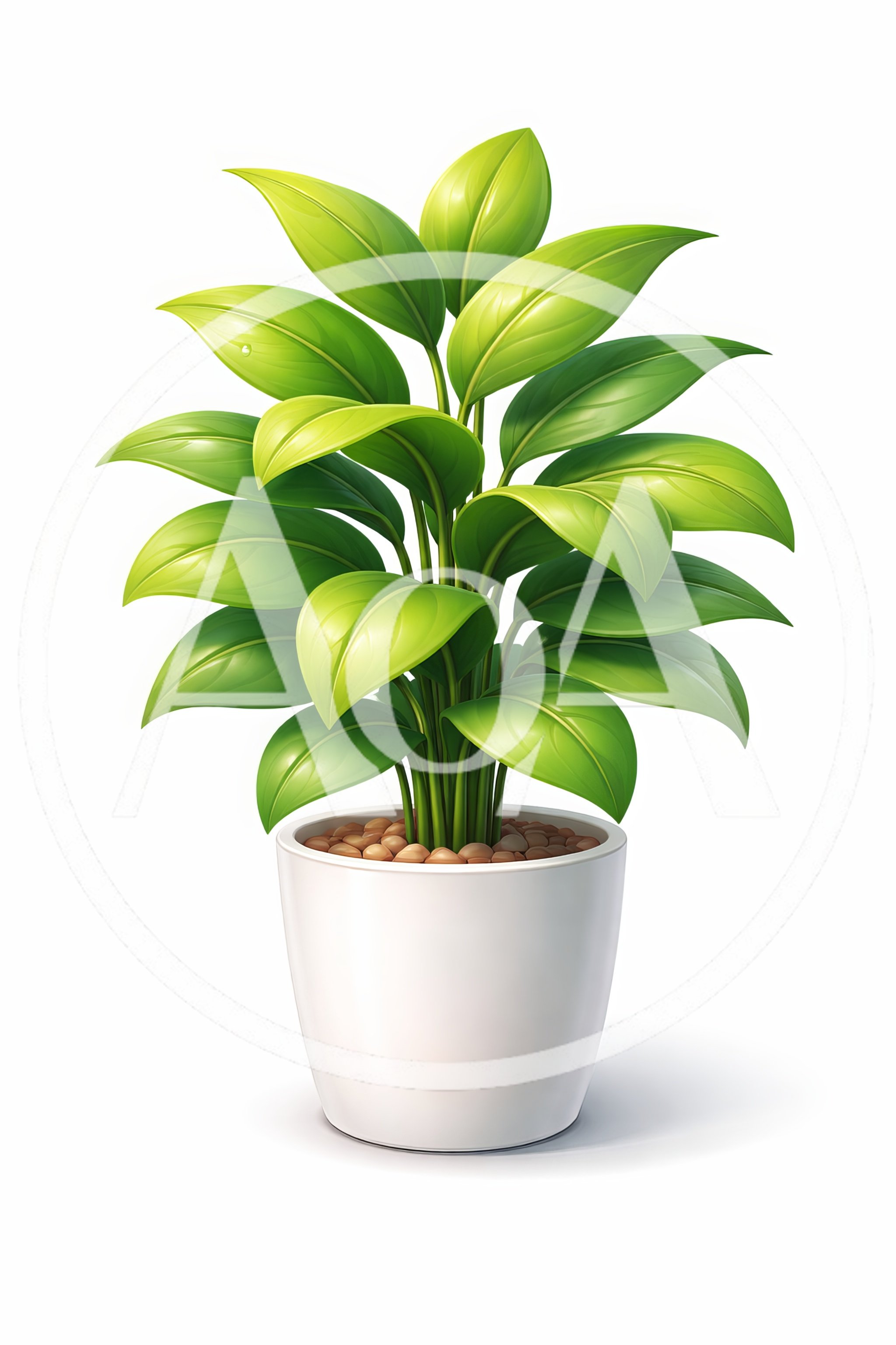 Potted Green Houseplant With Vibrant Leaves