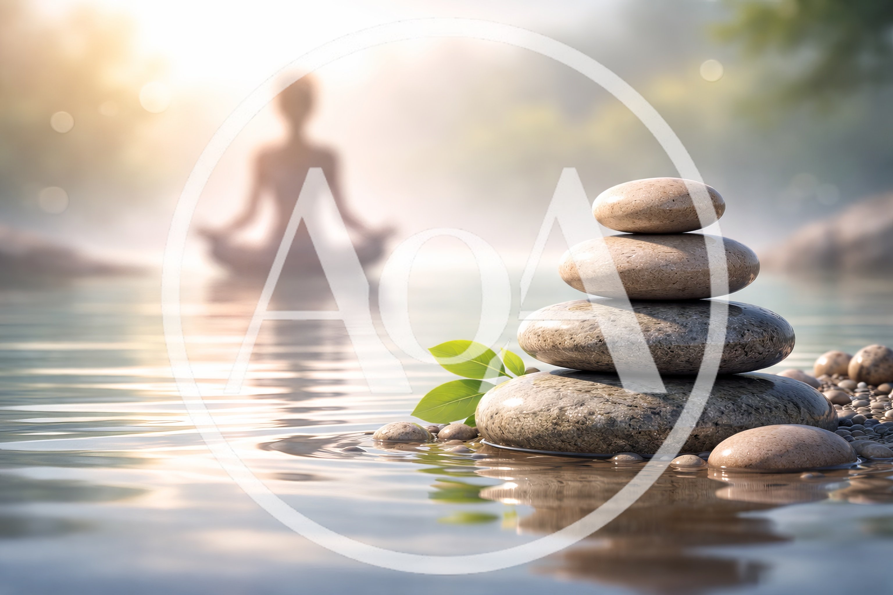 Zen Meditation With Stacked Stones In Calm Water