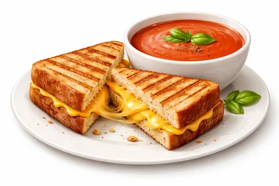 Grilled Cheese Sandwich With Tomato Soup