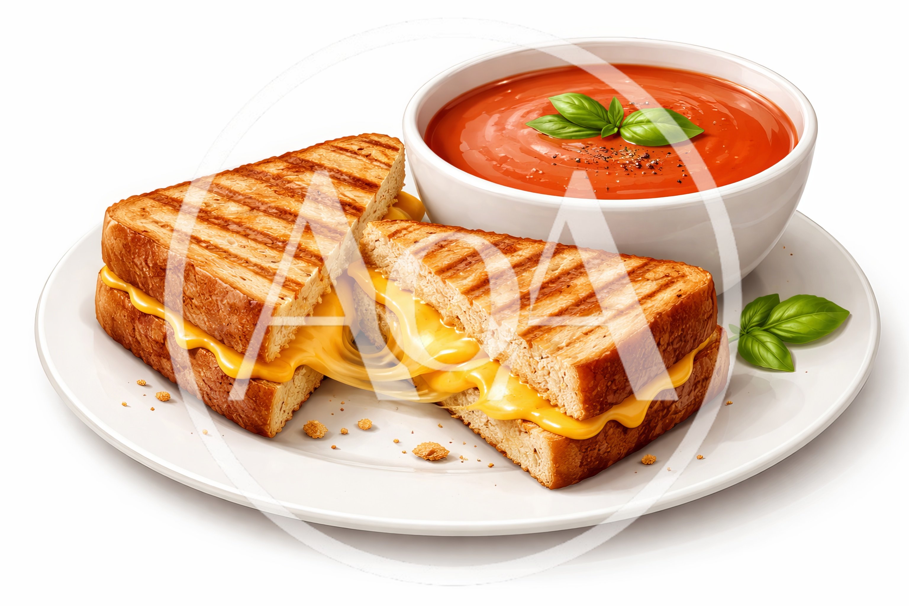 Grilled Cheese Sandwich With Tomato Soup