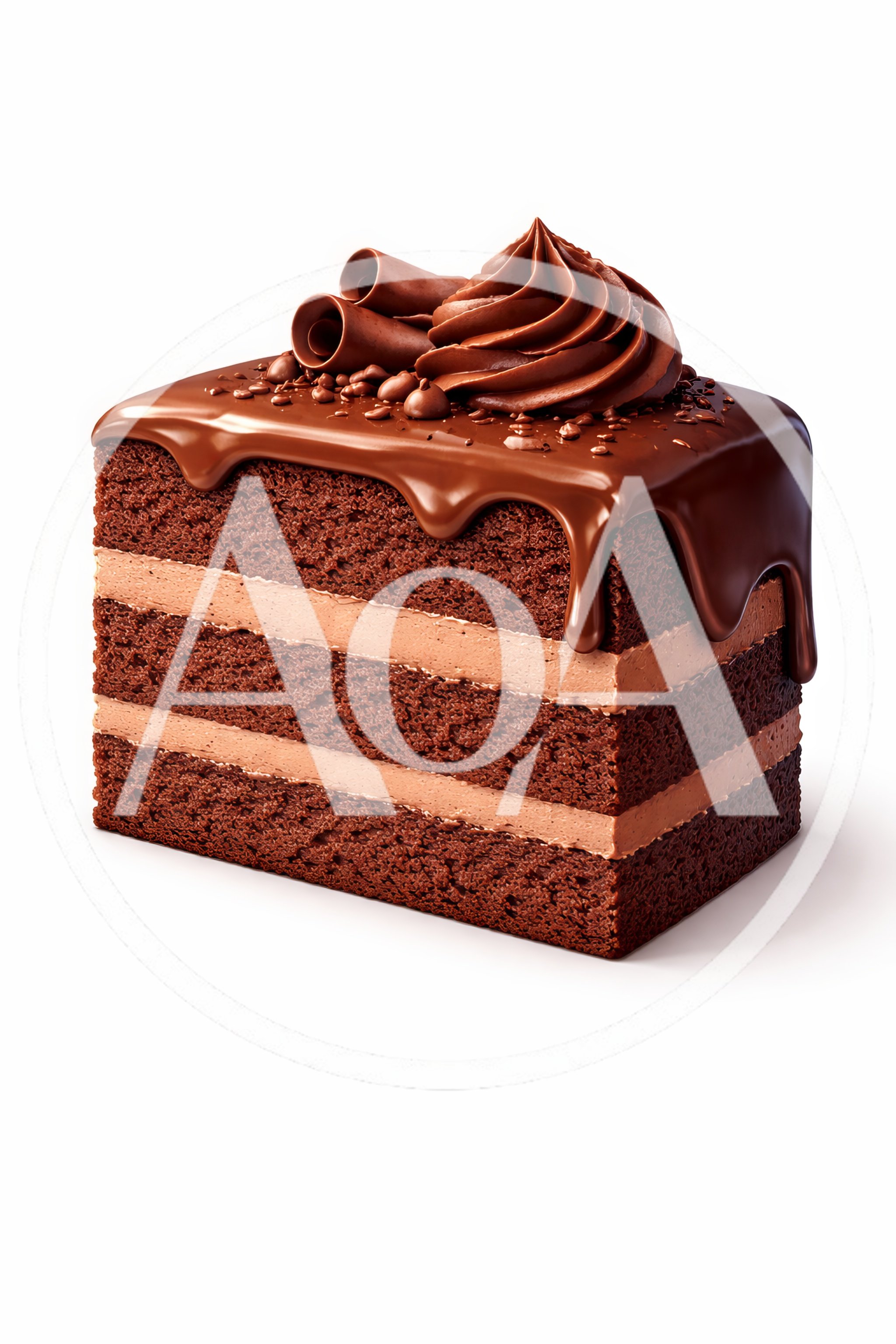 Delicious Chocolate Layer Cake Slice With Ganache Topping