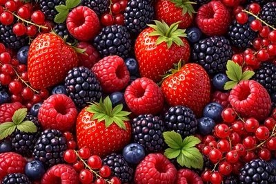 Fresh Assorted Berries Mix Background