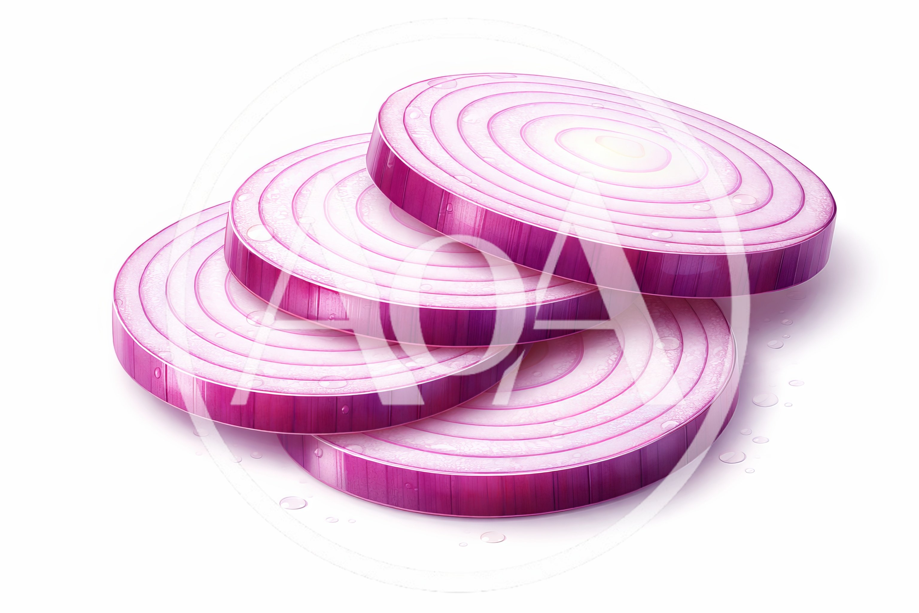 Stacked Slices Of Fresh Red Onion