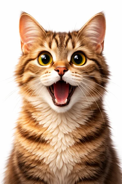 Portrait Of A Surprised Tabby Cat