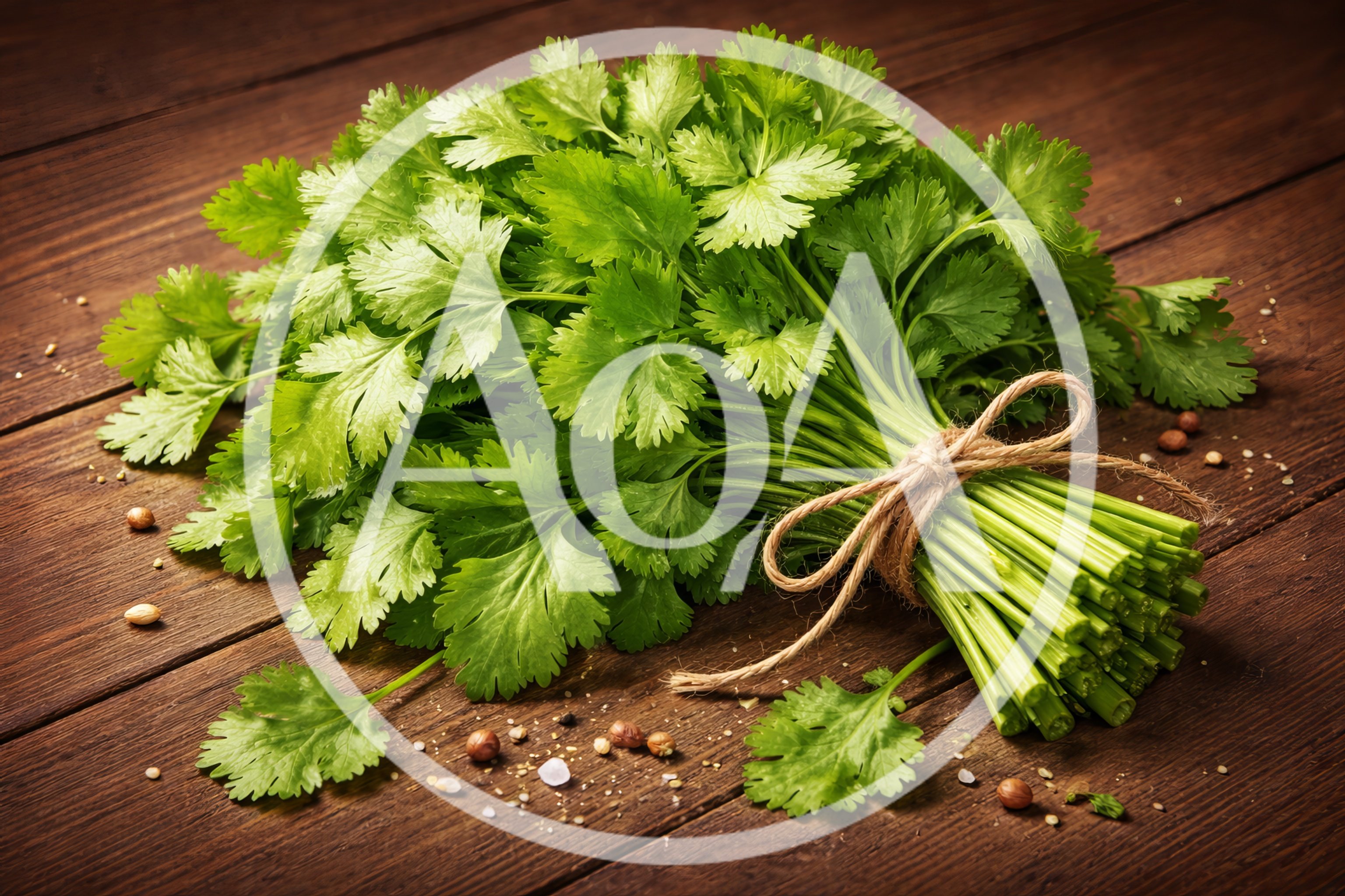 Fresh Bunch Of Cilantro Tied With Twine