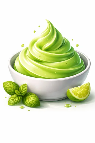 Swirl Of Lime And Mint Soft Serve Ice Cream
