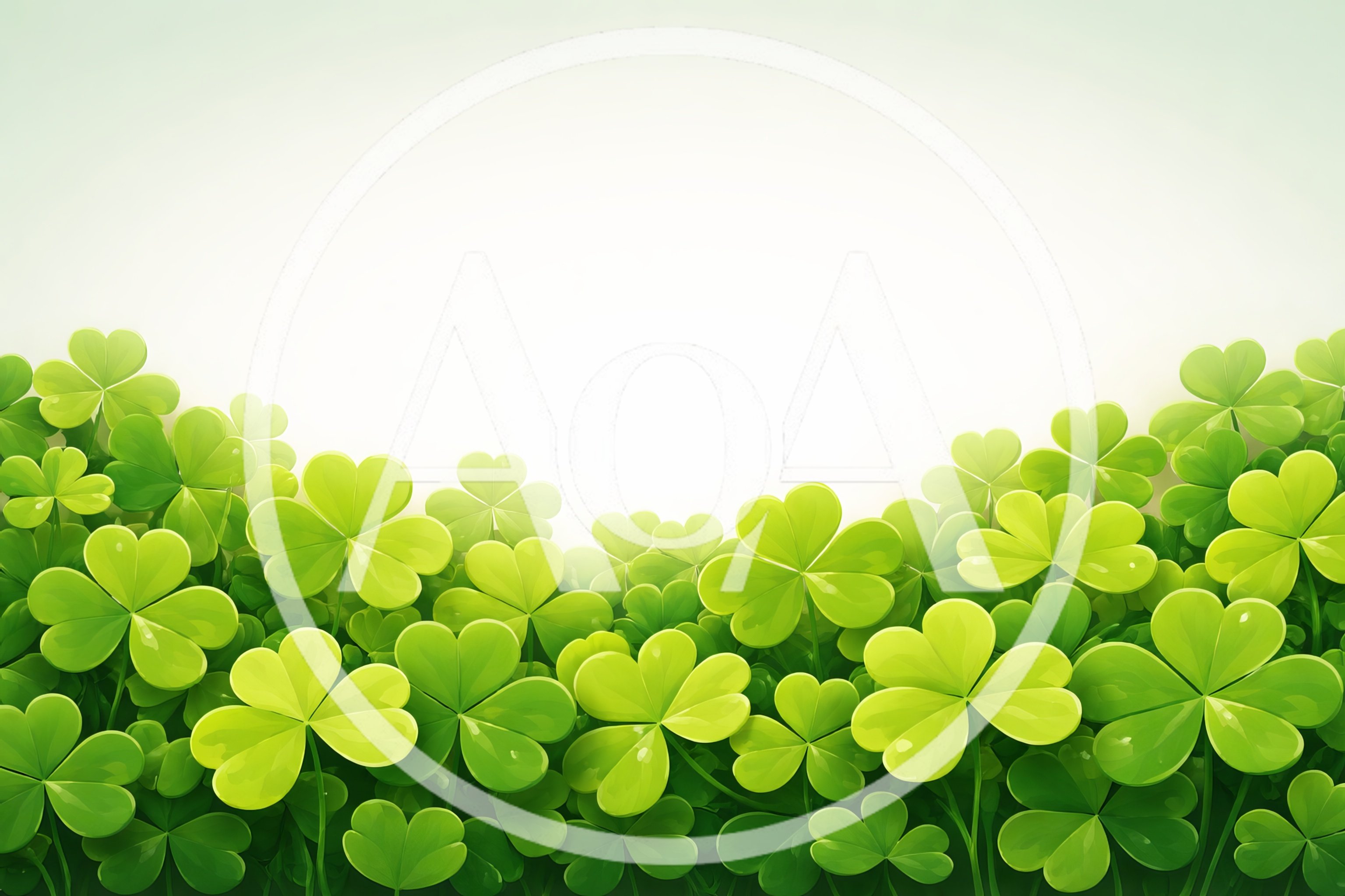 Fresh Green Shamrock Clover Leaves Background