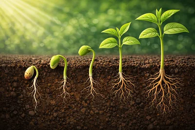 Plant Growth Stages From Seed To Seedling
