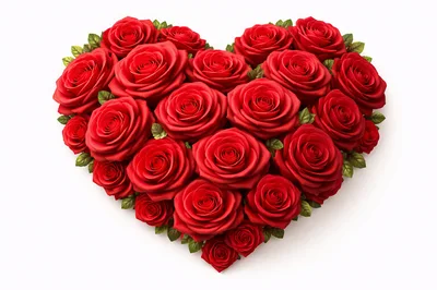 Heart Shaped Arrangement Of Vibrant Red Roses