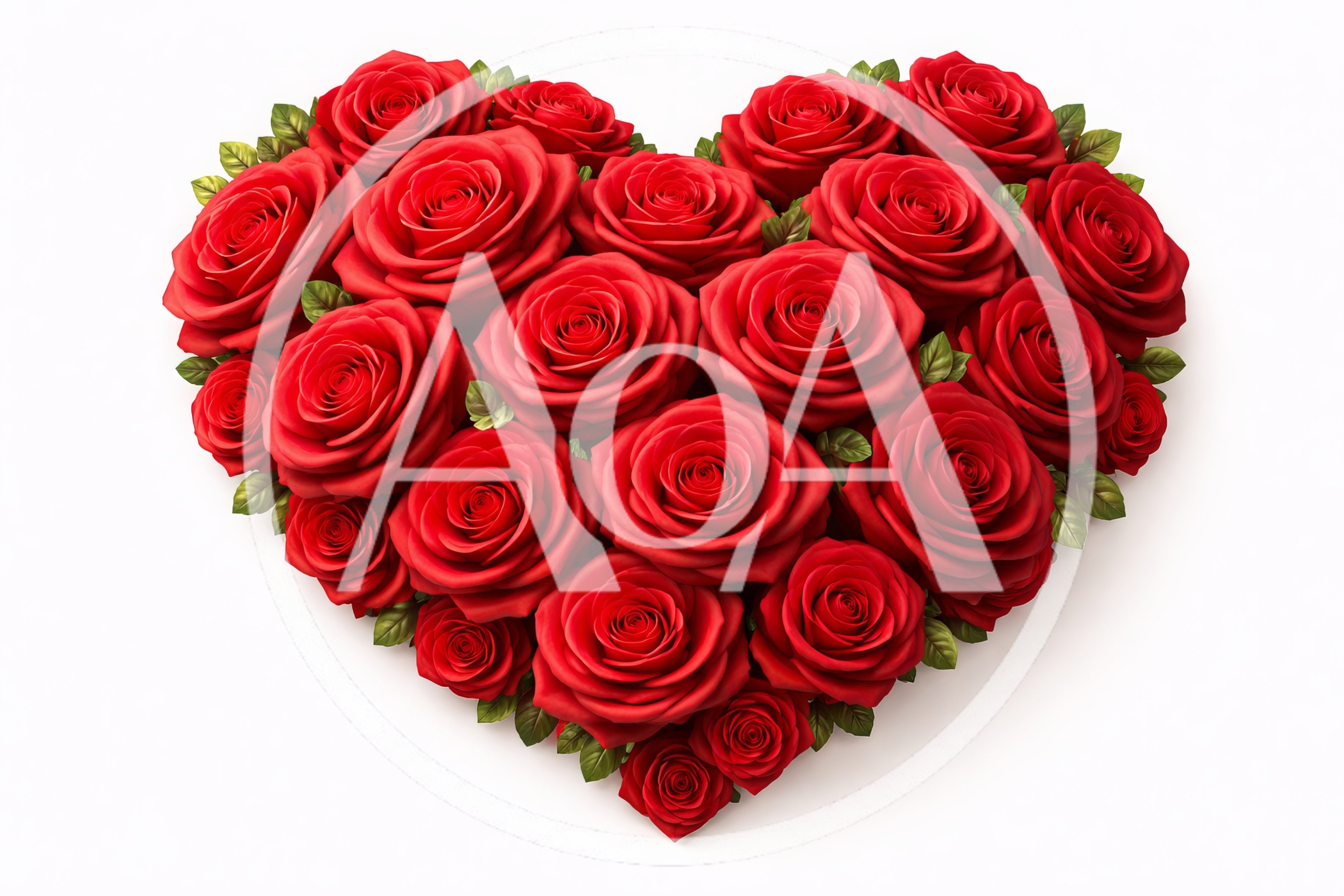 Heart Shaped Arrangement Of Vibrant Red Roses