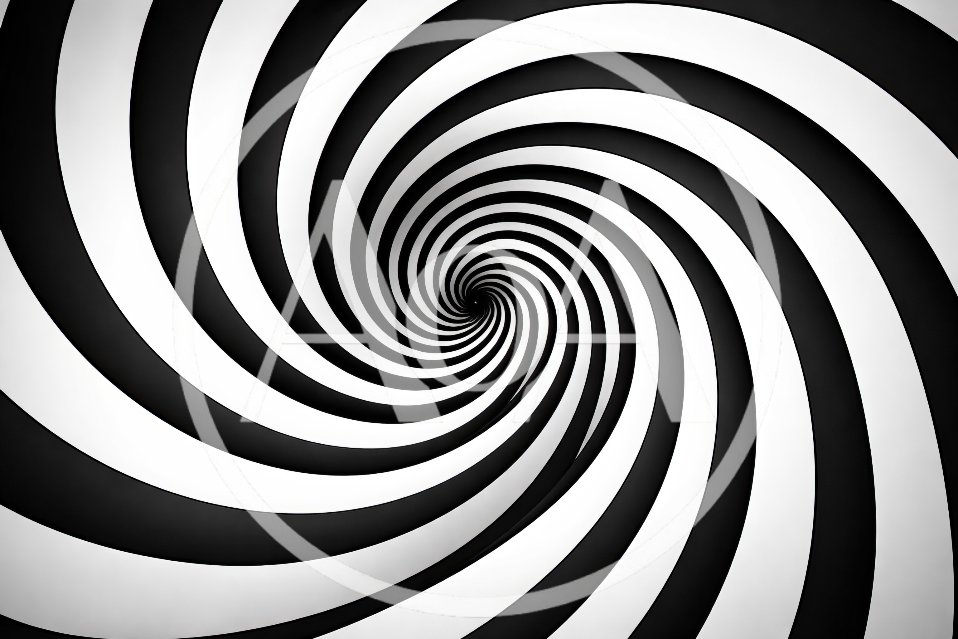 Abstract Black And White Spiral Tunnel Background