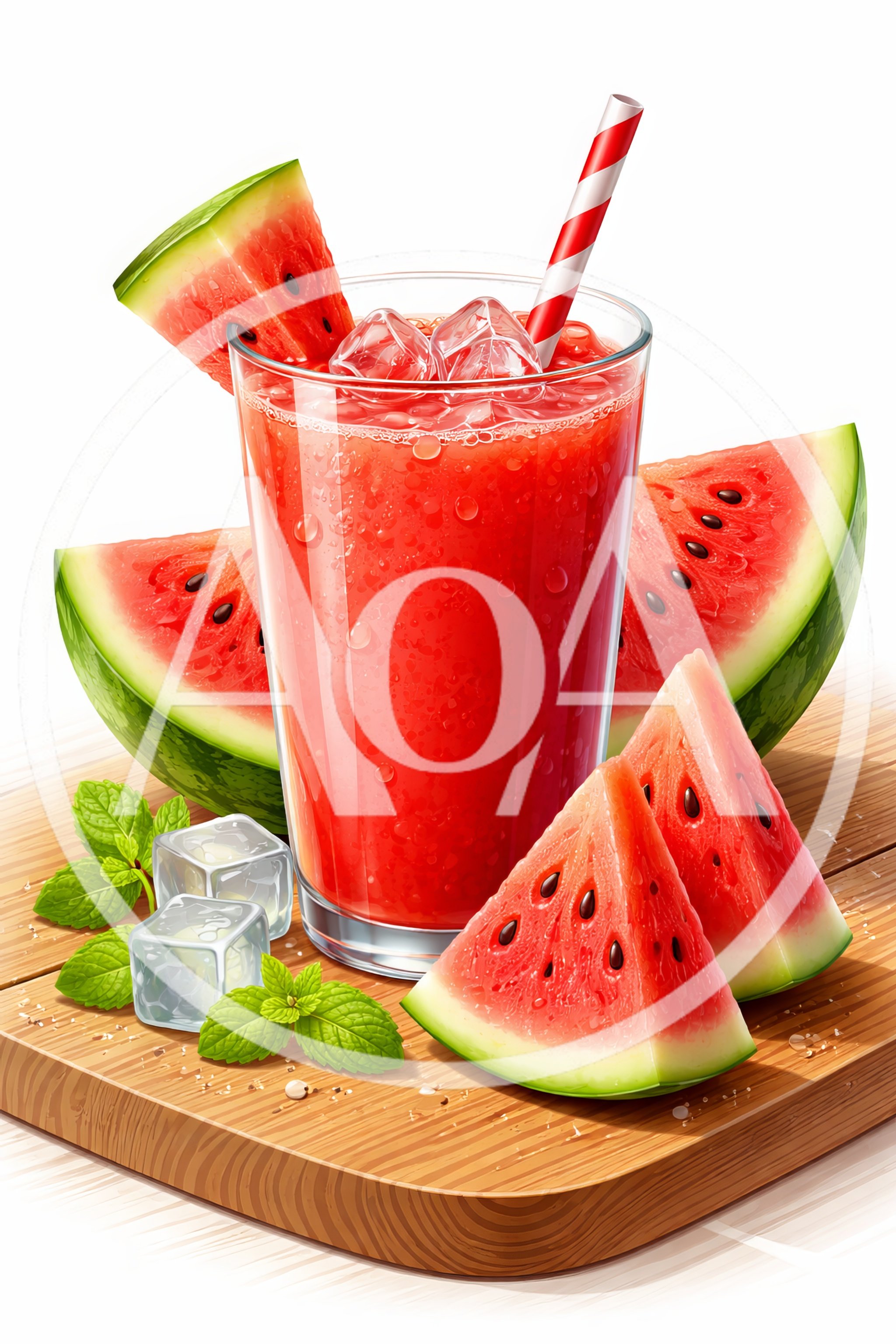 Refreshing Watermelon Juice With Fresh Fruit And Mint