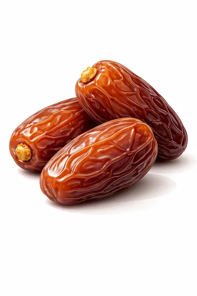 Three Fresh Organic Date Fruits Isolated
