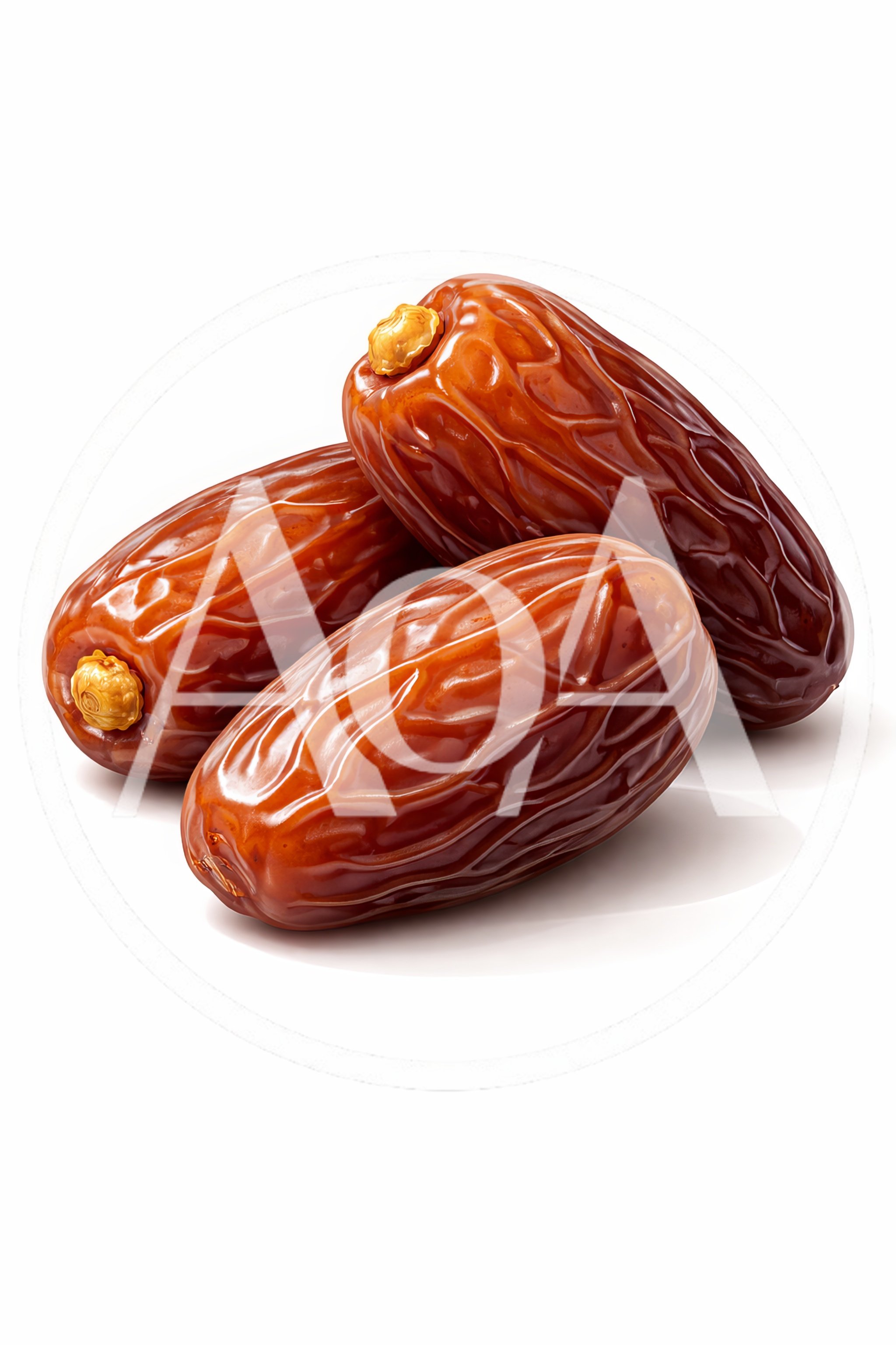 Three Fresh Organic Date Fruits Isolated