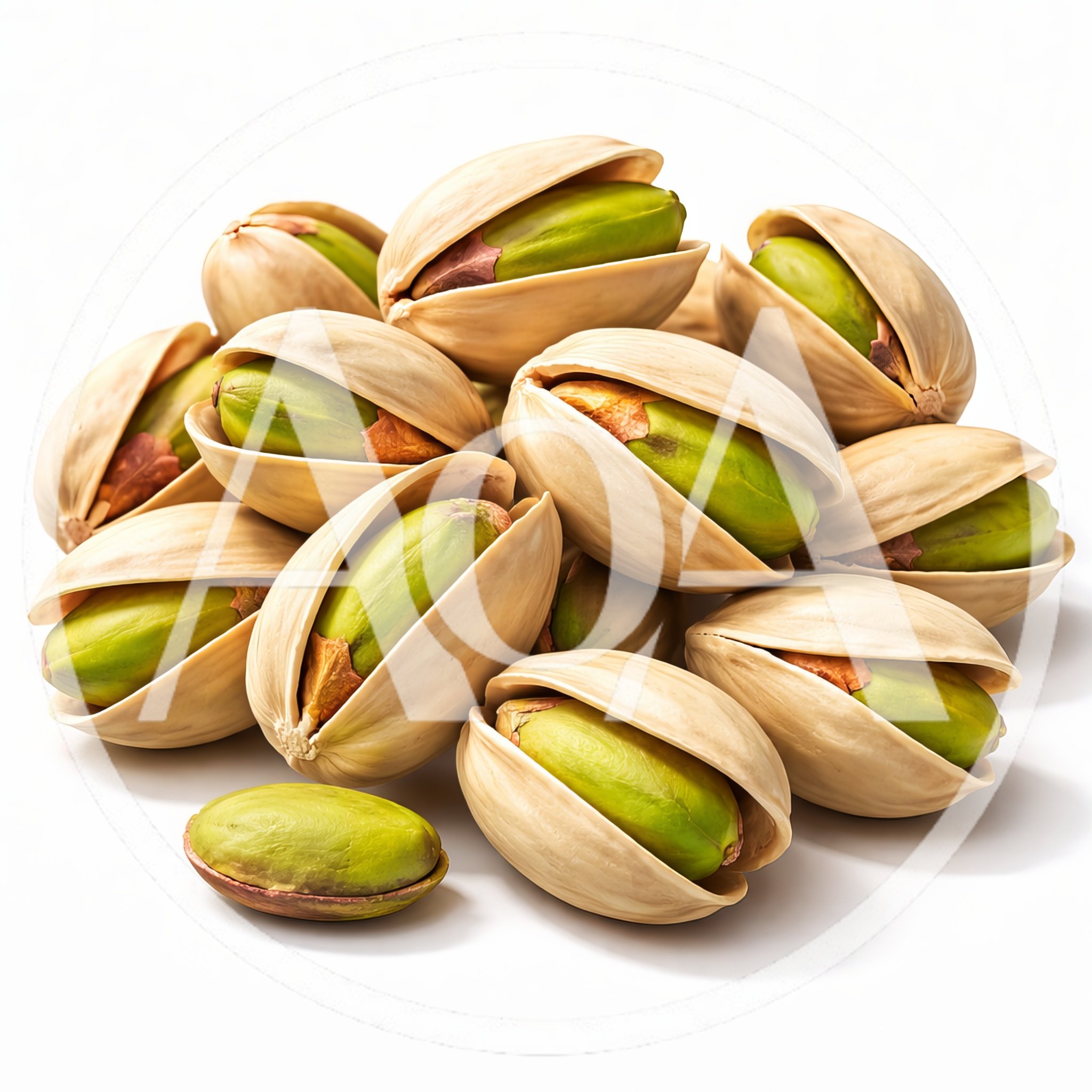 Group Of Roasted Pistachios In Shells
