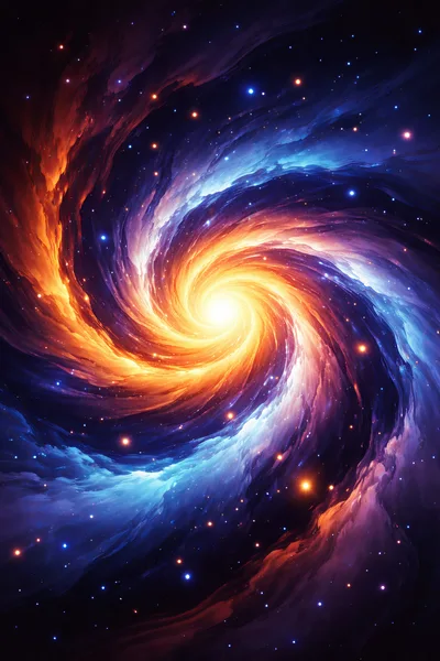 Vibrant Spiral Galaxy Nebula In Deep Space