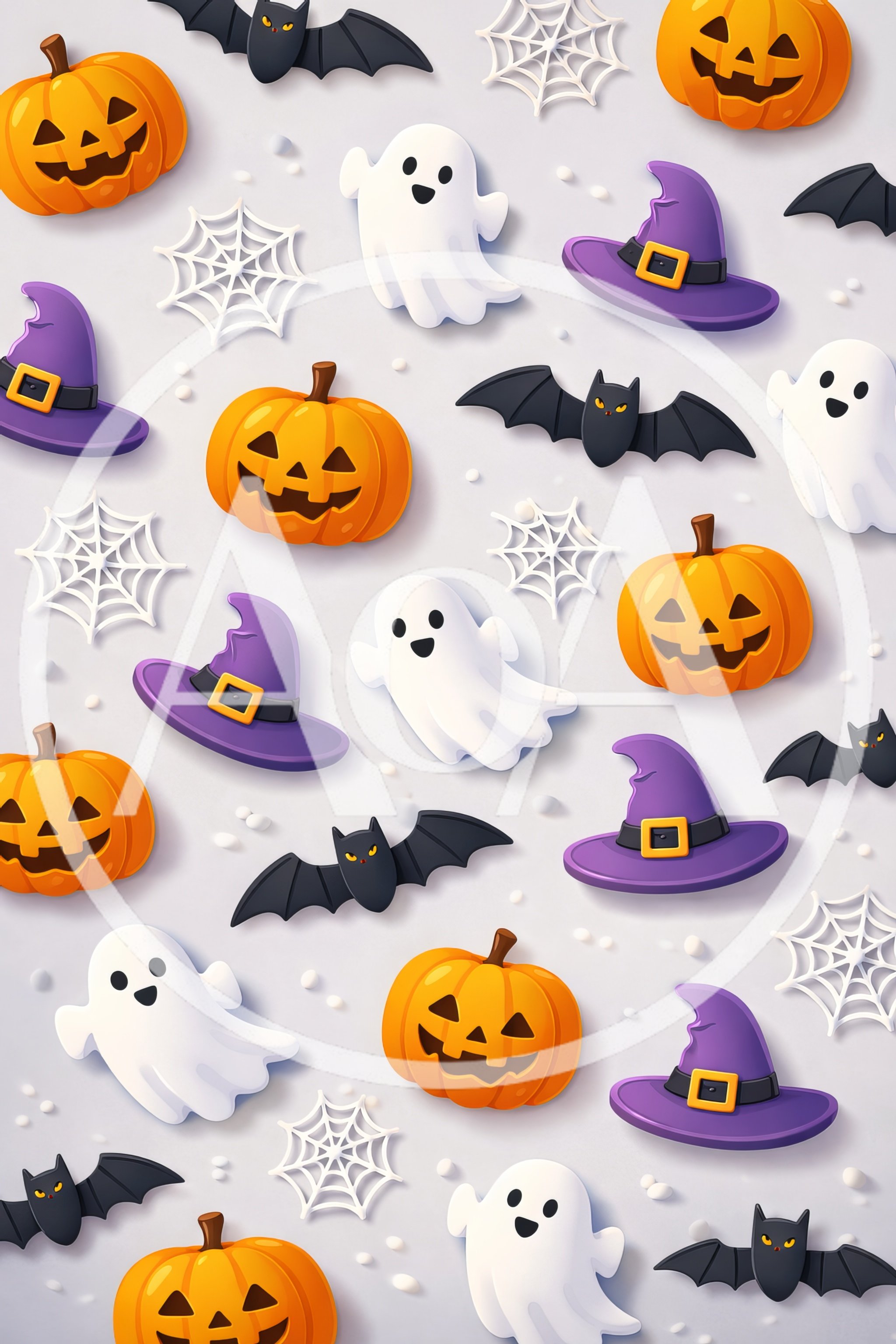 Halloween Pattern With Pumpkins Ghosts Bats And Webs