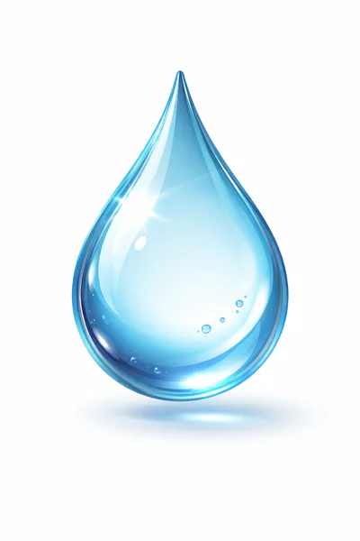 Single Glossy Blue Water Drop Illustration